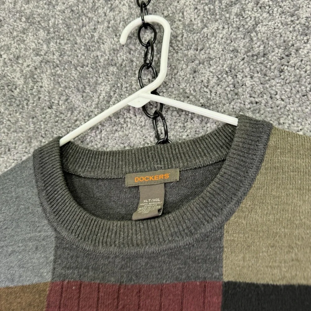 Dockers Sweater Mens XLT Multicolor Geometric Crew Neck Pullover Big Tall Casual